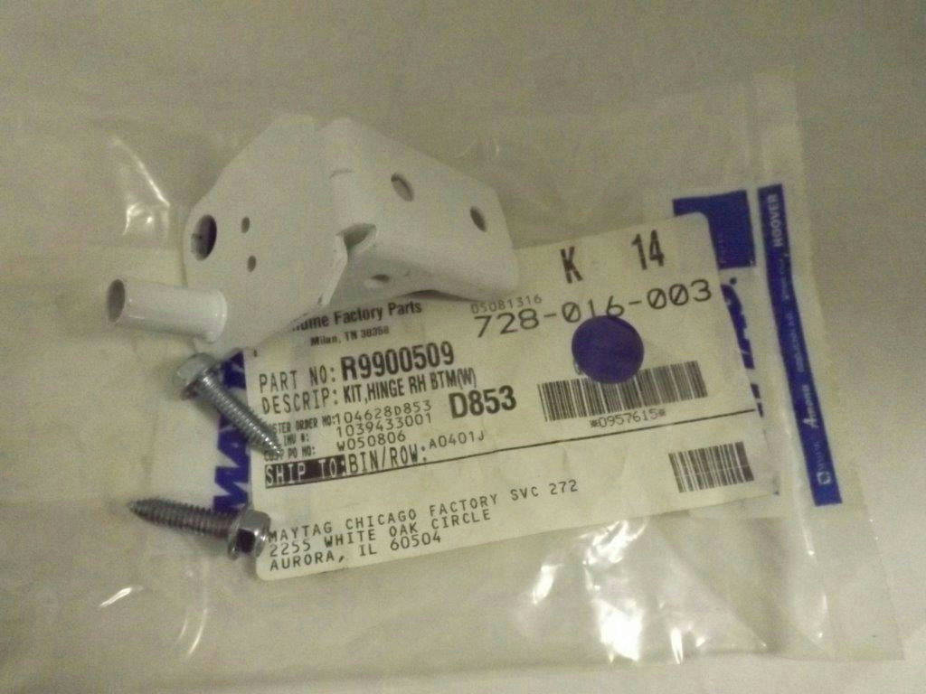 MAYTAG WHIRLPOOL REFRIGERATOR R9900509 RH BOTTOM HINGE KIT NEW MAYTAG WHIRLPOOL REFRIGERATOR R9900509 RH BOTTOM HINGE KIT NEW